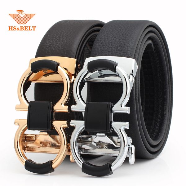

hongsheng automatic buckle layer leisure belt quality young men's korean personality trendsetter, Black;brown