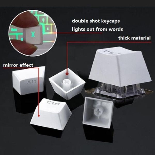 

keyboards translucent keycap character penetrating dyed material 104pbt z0b4