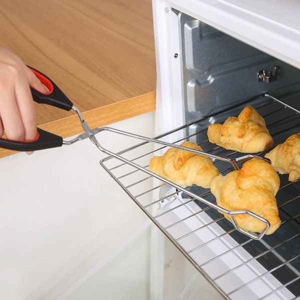 

tools & accessories silicone food tong stainless steel kitchen tongs non-slip cooking clip clamp bbq salad grill