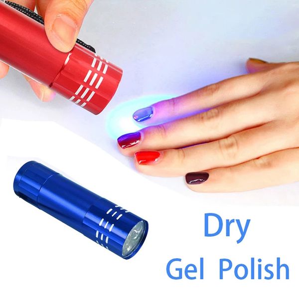 

nail dryer uv lamp 9 led lights mini flashlight portability nails lamps machine fast drying manicure tool