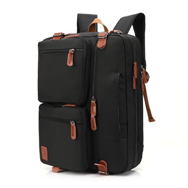 

backpack men cool bell multifunctional male shoulder bag& messenger handbag 15.6/17.3 inch lapbag nylon/canvas cb-5005