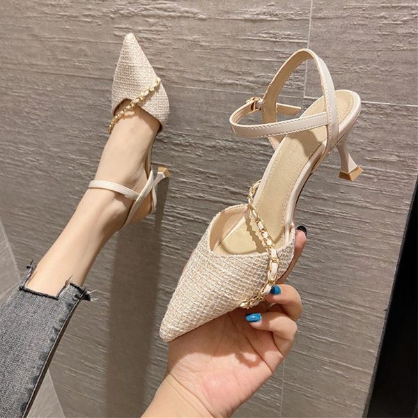 

sandals the summer fashion trend of 2021 is thin heels, pointed toes, bag-, hollow strappy, Black