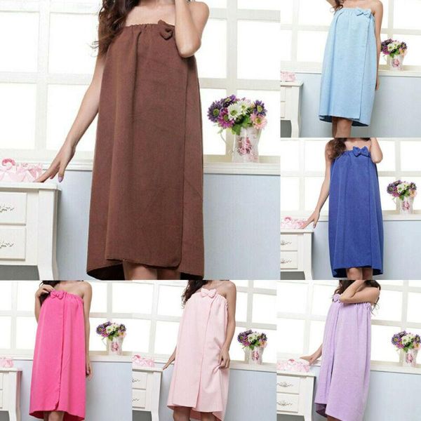 

towel 140*75cm women microfiber body wrap ladies bath shower spa robe bowknot
