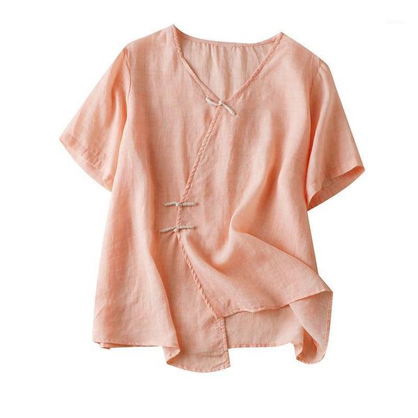 

chinese style thin blouse women camisetas verano mujer button blusas de largos sueltos womens casual and blouses women's & shirts, White