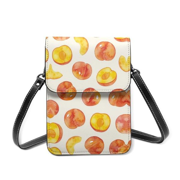 

mobile phone portable messenger bag peach fruit style shoulder card handbag cute birthday gift waist bags