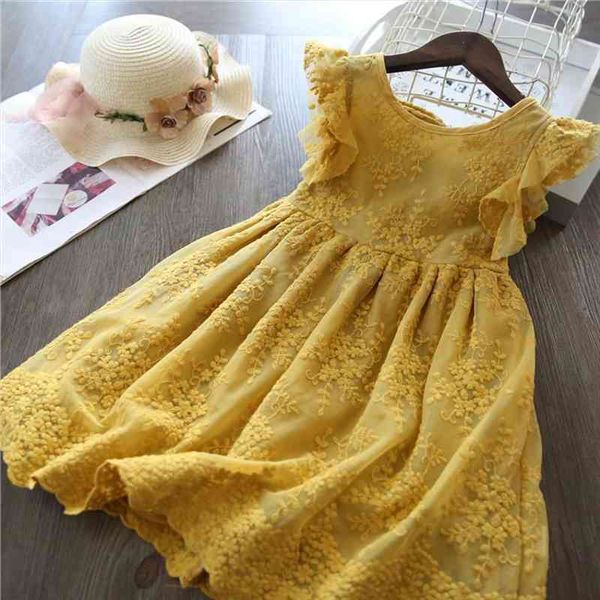 

girls lace embroidery spring flower girl dress tutu ball gown 3 5 6 7 8 years kids birthday party princess, Red;yellow