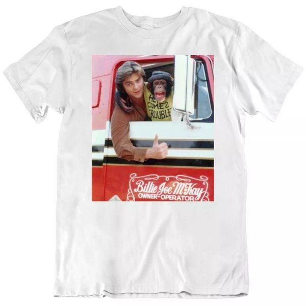 

bj and the bear 70s tv show t shirt, White;black