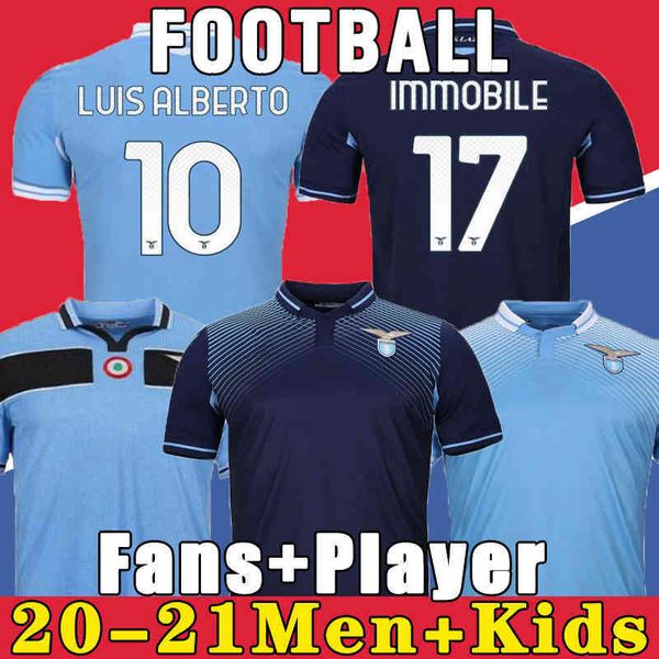

20 21 lazio soccer jersey 2021 football shirt luis alberto camiseta fÃºtbol immobile sergej maillot de foot uniforms, Black