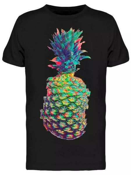 

cool pineapple glitch effect tee men's -image by shutterstock, White;black