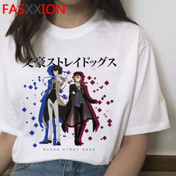

women's t-shirt bungou stray dogs tees women aesthetic 2021 harajuku kawaii couple casual t shirt clothes, White