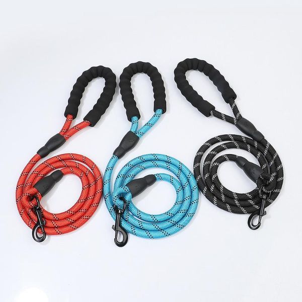 

dog collars & leashes middle and large leash reflective big lead harness walking pet collar traction round mountain climbing nylon rope be
