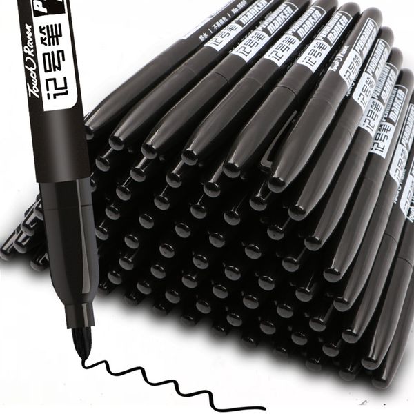 Kalıcı Marker Kalem İnce Noktası Su Geçirmez Mürekkep İnce Nib Ham Siyah Mavi Kırmızı 1.5mm Güzel Renk İşaretleyiciler Kalemler Seçmek için 3 Renkler