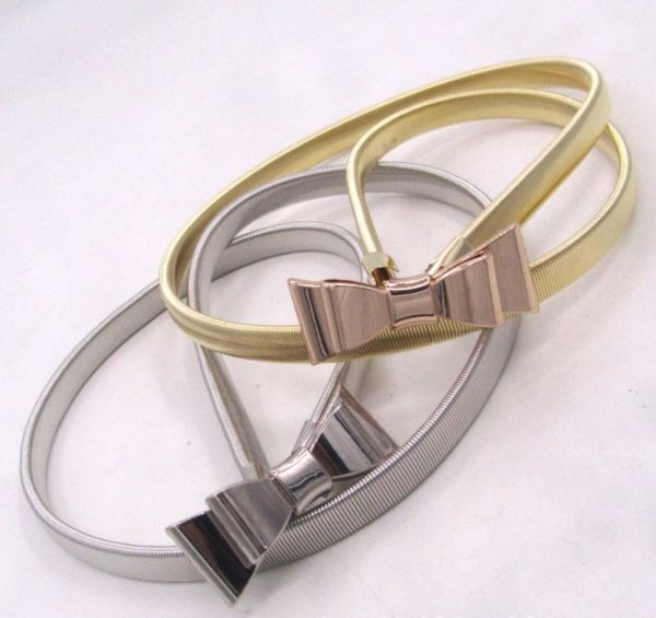 

european and american fashion bow metal belts versatile skirt accessories spring belt, Black;brown