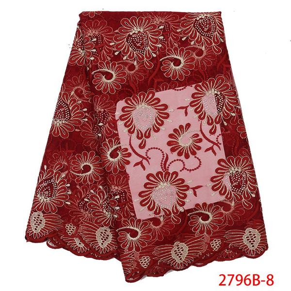 

ribbon african lace fabric,french net fabric nigerian embroidered tulle laces with stones ks2796b-8, Pink;blue
