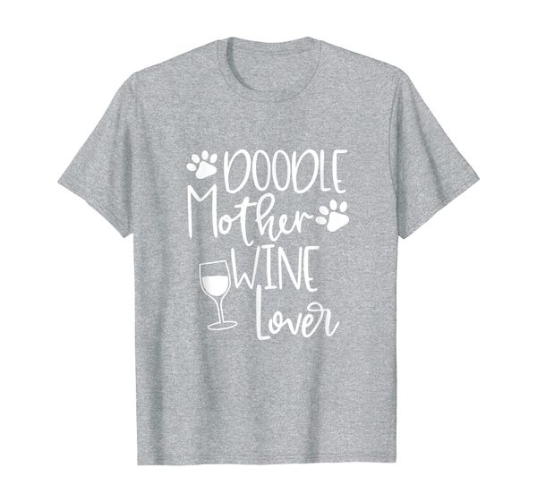 

Doodle Mom Wine T-Shirt Women Dog GoldenDoodle Graphic Tee, Mainly pictures
