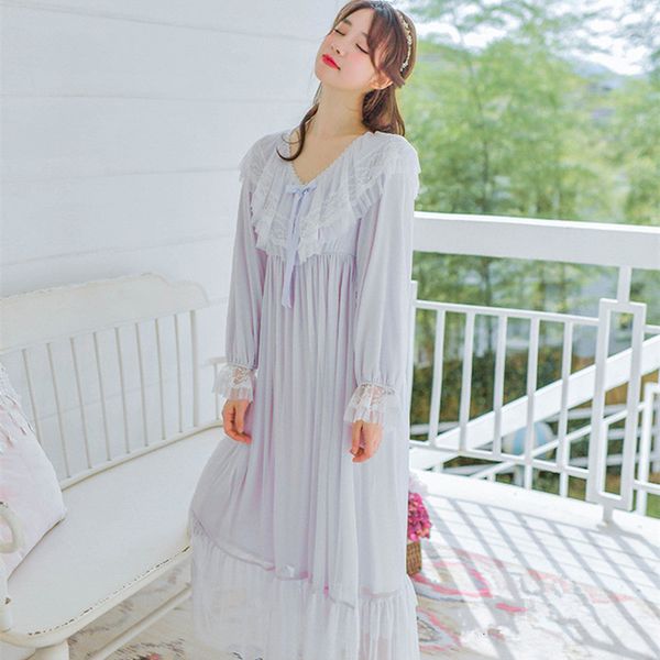 

women's sleepwear ladies nightgown lace modal night sweet woman princess nightgowns 6ml0, Black;red