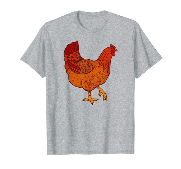 

cute chicken shirt farm animal red hen gift t-shirt, White;black