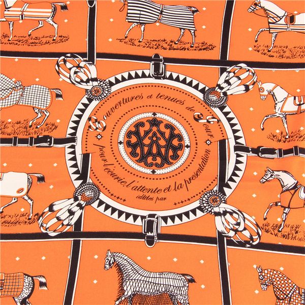 

hand rolled twill silk scarf women ten manual war horses printing square scarves echarpes foulards femme wrap bandana hijab 90cm90cm, Blue;gray