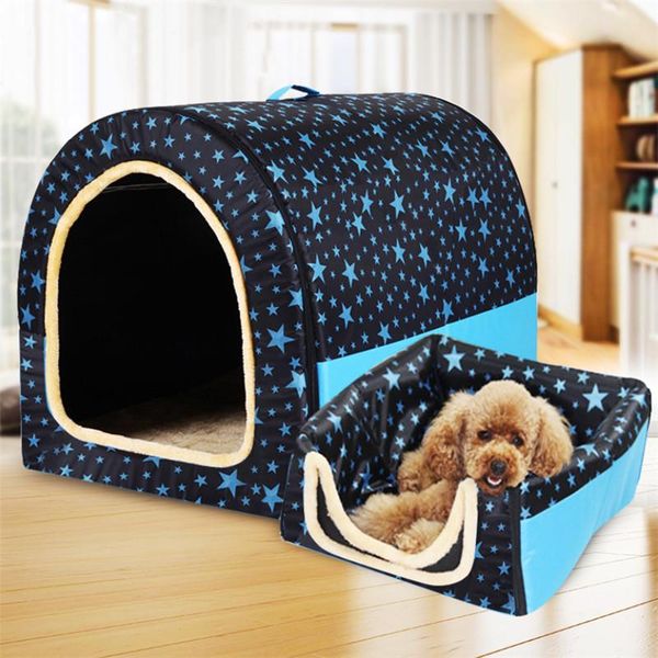 

removable winter warm dog house creative foldable bed for large medium dogs travel portable soft pet kennel washable cushion kennels & pens