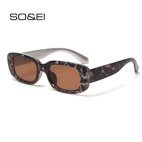 

sunglasses so&ei ins fashion small rectangle women vintage men trending wine red leopard sun glasses shades, White;black