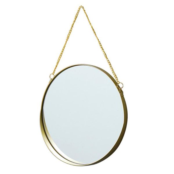 

mirrors 1pc wall hanging bath mirror iron art dormitory vanity (size golden)