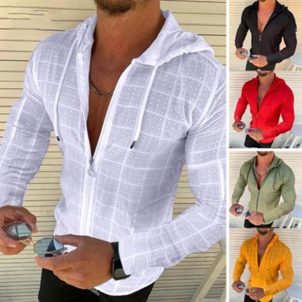 

men's hoodies & sweatshirts mens zipper long sleeve hooded streetwear slim fit casual skinny sports solid fashion spring/summer, Black