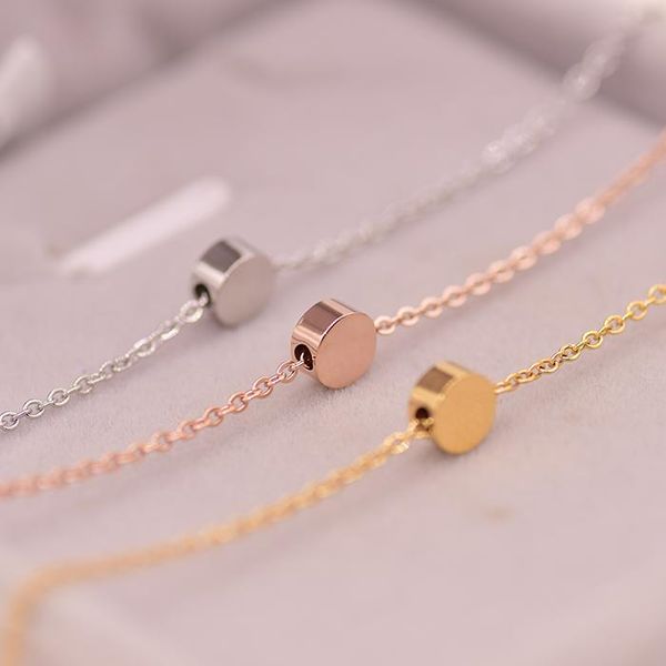 

pendant necklaces yun ruo fashion rose gold simplify bean necklace titanium steel jewelry woman birthday gift never fade drop, Silver