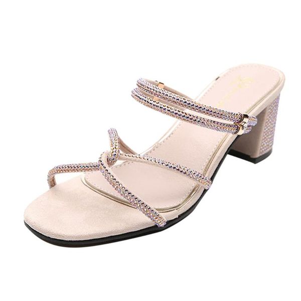 

vogue women summer casual fashion open toe strap rhinestone sandals high heels shoe crystal square princess outside may 31, Black