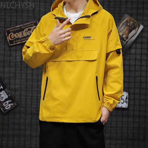 

men's jackets men and coats loose streetwear casual outwear hip hop windbreaker overcoat, Black;brown