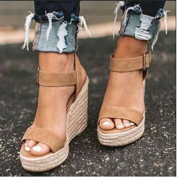 

dress shoes velvet clogs wedge large size high heel sandal for women suede platform big high-heeled fabric slides flock pu, Black