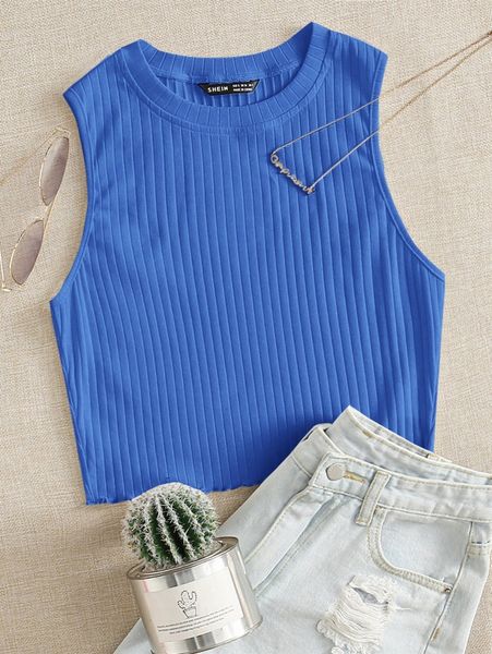 

rib-knit tank q9mh#, White