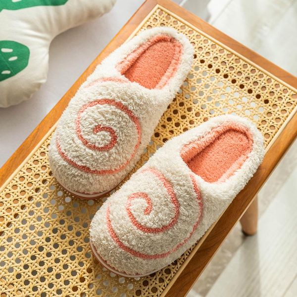 

whoholl soft plush cotton cute slippers shoes couple non-slip floor indoor home furry women for bedroom, Black