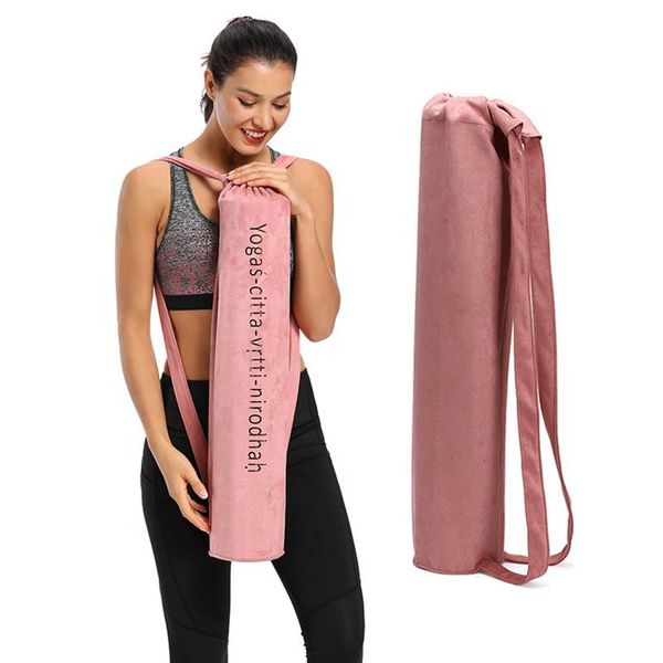 

womens yoga mat carrier bag suede lightweight drawstring tote ladies crossbody gym travel outdoor bags