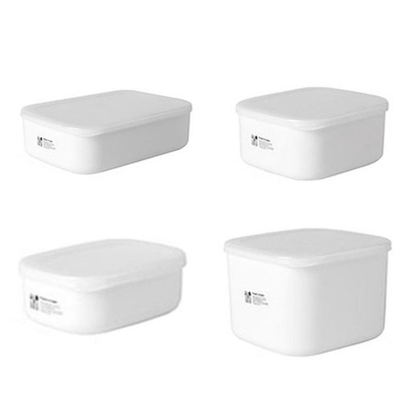 

dinnerware sets 280/700/900/1000ml large capacity sealed plastic crisper with lid kitchen white storage box container