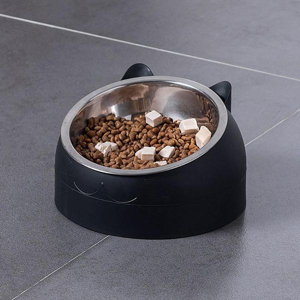 

cat bowls & feeders stainless steel bowl non slip puppy base food drinking water feeder tilt neck protection dish pet