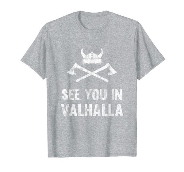 

see you in valhalla t-shirt, White;black