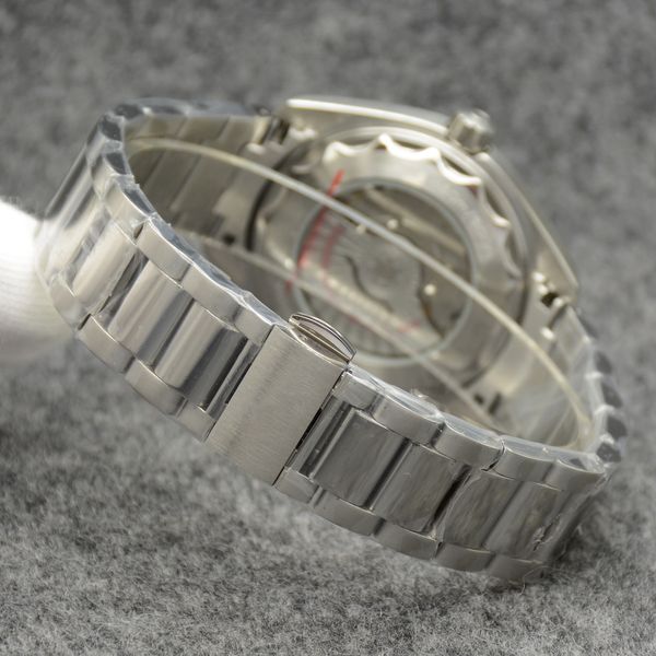 

2023 style black dial watch 42mm automatic mechanical stainless steel glass back sports sea mens watc, Slivery;golden