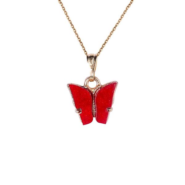 

2021 colorful butterfly pendant necklace gold chains for women simple temperament resin stone druzy necklaces jewelry gifts wholesale, Silver