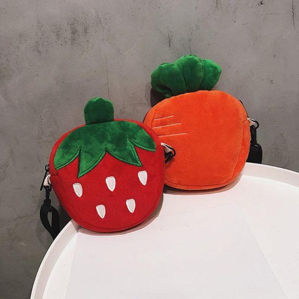 

fashion design shoulder bags women flock fruit strawberry crossbodyÂ bags kawaii all-match totes