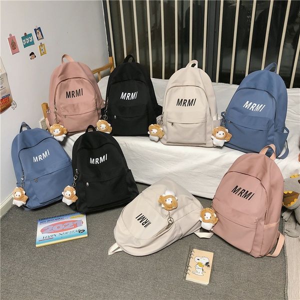 

backpack modern korean female schoolbag, nylon school bag with printed letters, great travel capability oz61