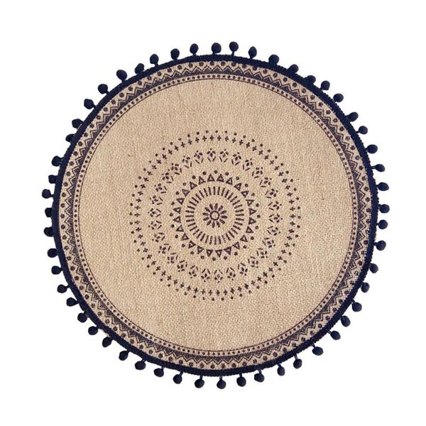 

mats & pads portable dining table heat insulation accessories diy craft cup bowl round woven non slip party gift display home decor