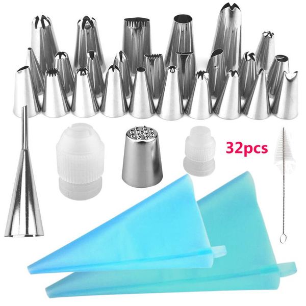 

baking & pastry tools 32/72/106/112pcs cake decorating supplies set stainless steel piping tips reusable icing bag couplers kit