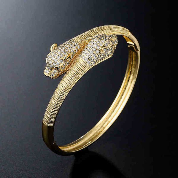 

women head shape big and men bangle leopard with ring jewelry set high dubai gold bracelet, Black