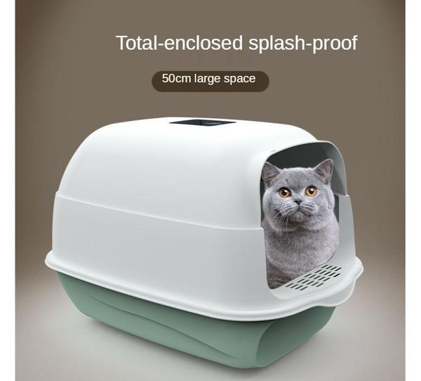 

cat beds & furniture fully enclosed toilet splash proof and odor litter basin with flap pet cleaning products