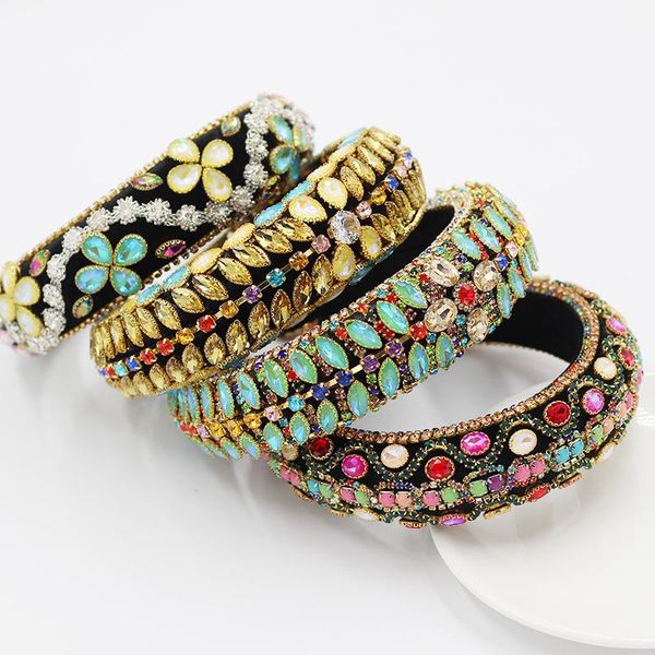 

full crystal luxury hair accessories headband glittering rhinestone hoop jewelry headwear ladies hairdress female clips & barrettes, Golden;silver