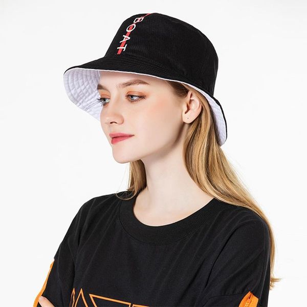 

cloches spring and autumn japanese cotton printing double-sided wearing fisherman hat men women wild big basin, Blue;gray
