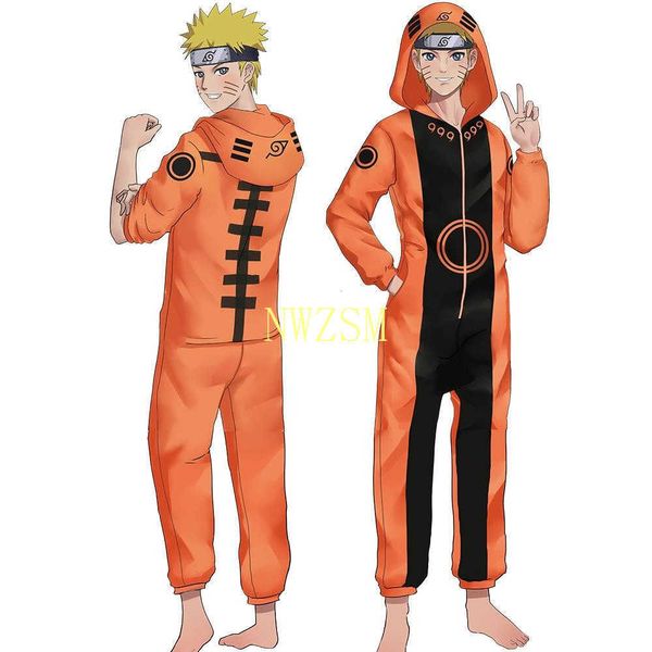 Yeni Hokage Konoha Kakashi Uzumaki Kakaxi Cosplay Kostümleri Gençler Pijama Tulumlar Flanel Sıcak Kalınım Pijama Bornoz Takım Y0903