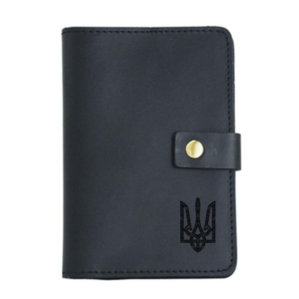 

card holders engraved the emblem of ukraine passport cover crazy horse leather travel wallets with hasp, Brown;gray
