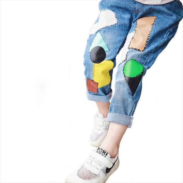 

girl jeans childrens wear spring and autumn trousers girls clothes3 6 8 10 12 year old, Blue