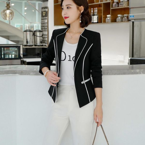 

suit suit black women blue blazer business wear jacket 2021 full sleeve plus size 5xl office ladies'jacket, White;black